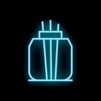 Neon icon of optical fiber distribution box showing internet connection vector