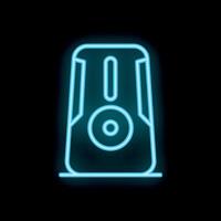 Neon sign of powerful gaming pc for gaming setup vector