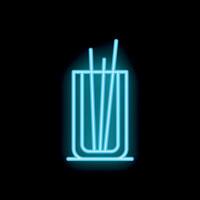 Neon sign representing aroma diffuser with incense sticks on black background vector