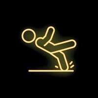 Neon style icon of a person tripping and falling vector
