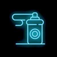 Neon spray paint can icon glowing against a black background vector