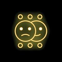 Neon sign showing different moods with happy and sad faces vector