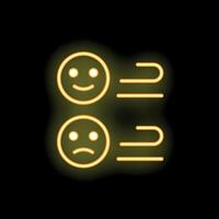 Neon customer feedback icon showing satisfaction rating scale vector