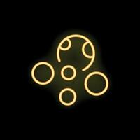 Neon icon of bubbles floating in dark space representing fizzy drink vector