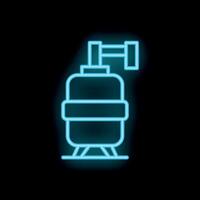 Neon icon of a water heater glowing on dark background vector