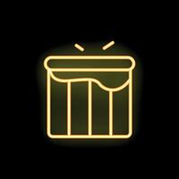 Neon sign of a trashcan overflowing with garbage vector