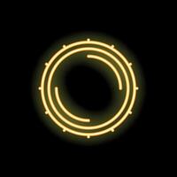 Neon yellow circle glowing on dark background vector