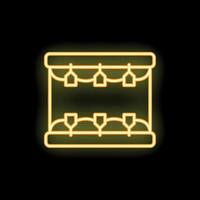 Neon icon of a drum with sticks striking its surface representing music and rhythm vector