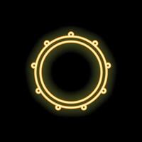 Neon drum shining in the dark background vector