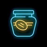 Neon icon of jar with jam shining in darkness vector