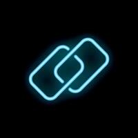 Neon hyperlink icon glowing on dark background vector