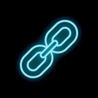 Neon blue chain glowing on black background vector