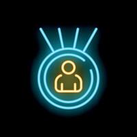 Neon icon of head hunting searching for talent looking for professional candidate vector