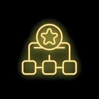 Neon icon of star leading network marketing scheme vector
