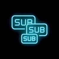 Neon blue subscribe buttons glowing in the dark vector