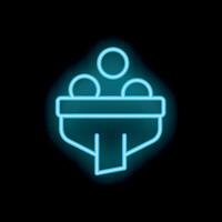 Neon icon of funnel converting traffic into money vector