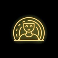 Neon sign of a smiling person for business promoting mental health and wellbeing vector