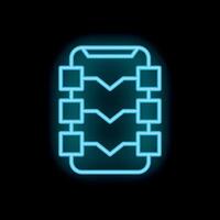 Neon mobile phone showing blockchain technology concept vector