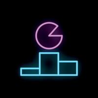 Neon sign representing market share growing above competitors on podium vector