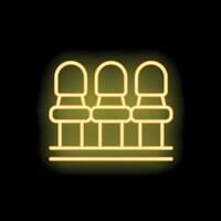 Neon sign of empty chairs sitting in a row vector