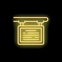 Neon sign showing a blank billboard hanging on a black background vector