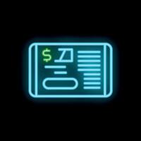 Neon sign showing a credit card with a dollar sign for secure online payment vector