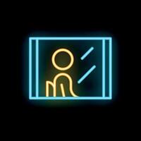 Neon sign showing passenger taking the elevator to another floor vector
