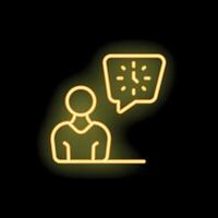 Neon icon of a person thinking about time management vector