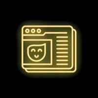Neon icon of website showing customer satisfaction rating vector