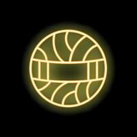 Neon water polo ball glowing on black background vector