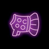 Neon sign showing a megaphone on black background vector