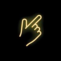 Neon style icon of hand pointing finger upwards vector