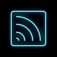 Neon wifi symbol glowing on dark background vector