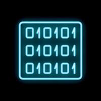 Blue neon binary code showing technology concept vector