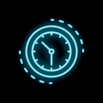 azul neón reloj es demostración ese hora es paso por vector