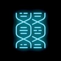 Neon dna structure glowing on black background vector
