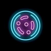 Neon sign representing bacteria virus or generic microorganism growing and spreading vector