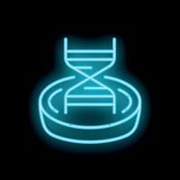 Neon icon of dna structure representing biotechnology and genetic research vector