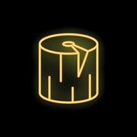 Neon icon of a tree trunk glowing on black background vector
