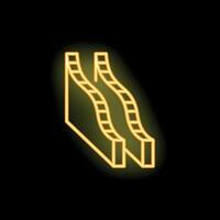 Neon sign representing two empty slides on a black background vector