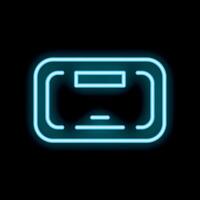 Blue neon sign showing a credit card on a black background vector