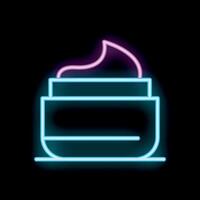 Neon sign representing moisturizing cream for skin care routine vector