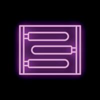 Neon sign of an abacus showing calculating concept on black background vector