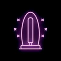 Neon icon of ultraviolet air purifier disinfection and sterilization lamp vector