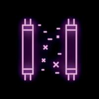 Neon icon of two servers exchanging data with crosses depicting data loss vector