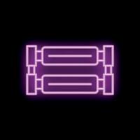 Purple neon sign of a server rack on a black background vector