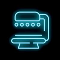 Neon internet browser showing website with opened tab on top on black background vector