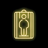 Neon yellow security gate detecting a person passing through for safety and control vector