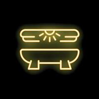 Glowing neon line solarium icon isolated on black background vector