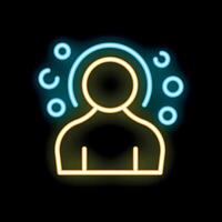 Neon icon of a person generating innovative ideas vector